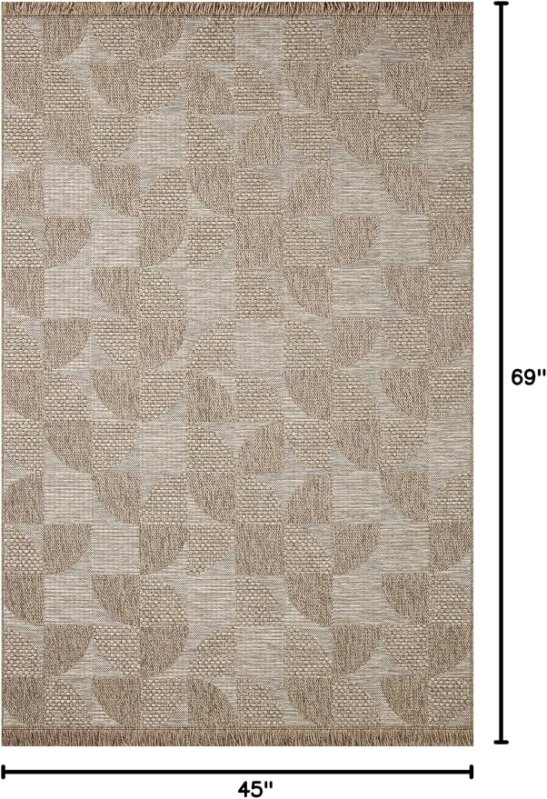 Loloi Dawn Collection Indoor/Outdoor DAW-08 Beige 3'-9" x 5'-9" Accent Rug - Image 2