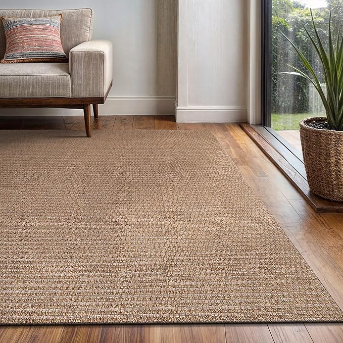 Easy Jute Rug 6x9 Indoor Outdoor Natural Rugs Solid Fiber Rug Woven Area Rug - Image 4