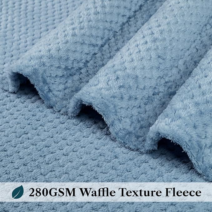 PAVILIA Dusty Blue Throw Blanket - Image 4