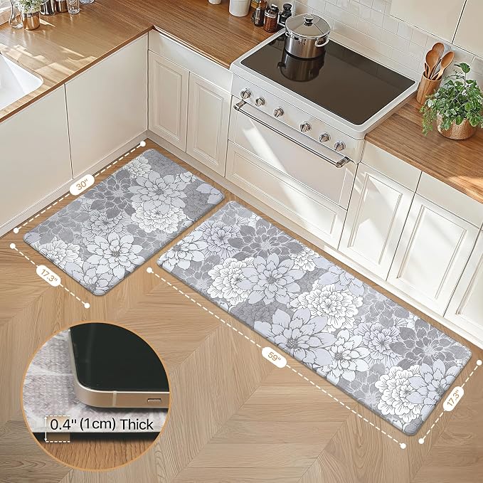 GENIMO Kitchen Mats for Floor, Kitchen Rugs Non Slip Washable Sets of 2 - Image 2