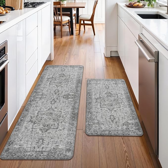 GENIMO Kitchen Mats for Floor 2PCs, Washable Anti Fatigue Mat for Cushioned - Image 3