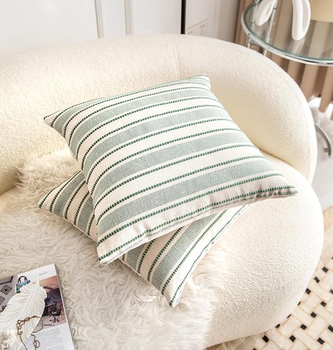 Decorative Boho Throw Pillow Covers, Farmhouse Textured Pillow Case, 22 x 22 - Image 2
