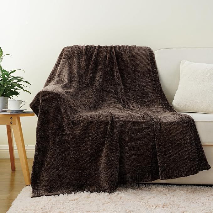 BATTILO HOME Dark Brown Throw Blanket - Image 2