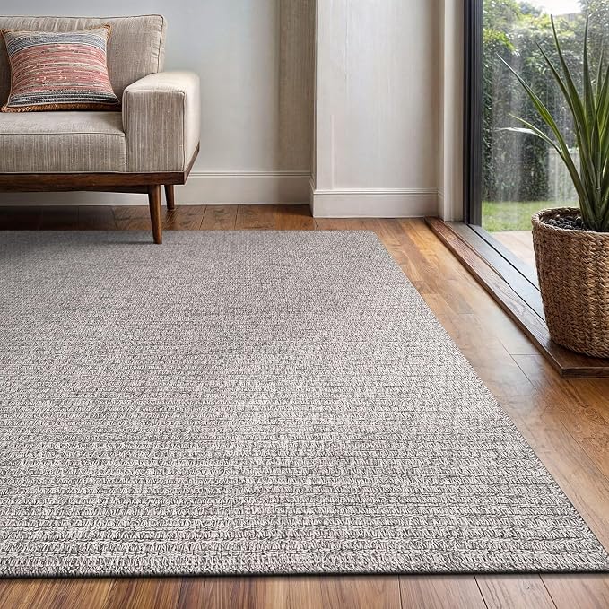 Easy Jute Rug 5x7 Indoor Outdoor Natural Rugs Solid Fiber Rug Woven Area Rug - Image 5
