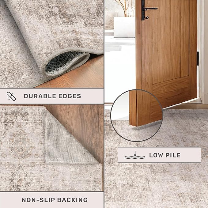 Distressed Farmhouse 5x7 Washable Rug - Image 5