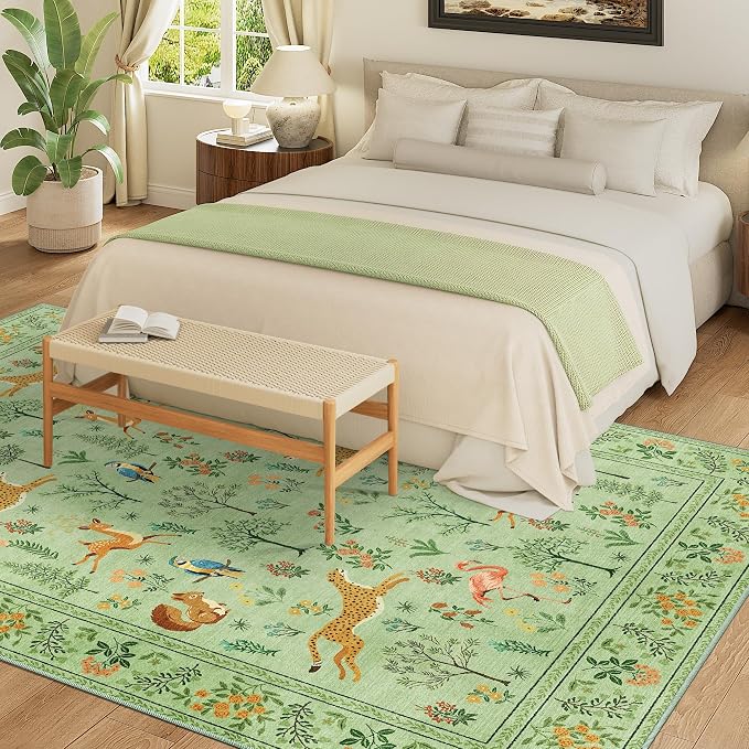 DUKINO 8x10 Rug, Washable Animal Living Room Rug - Image 3