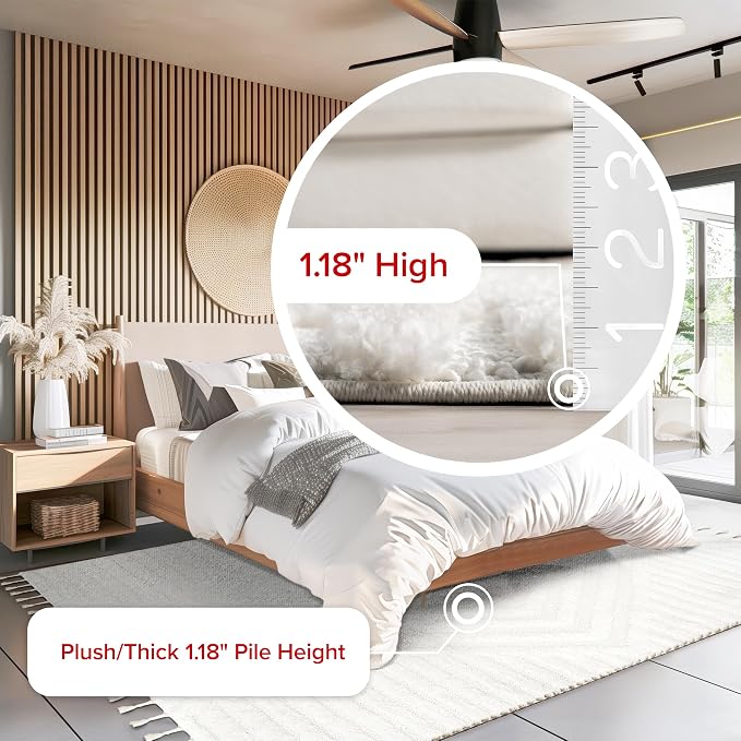 nuLOOM Risette Ivory, Soft and Textured, High Traffic, Stain Resistant - Image 4