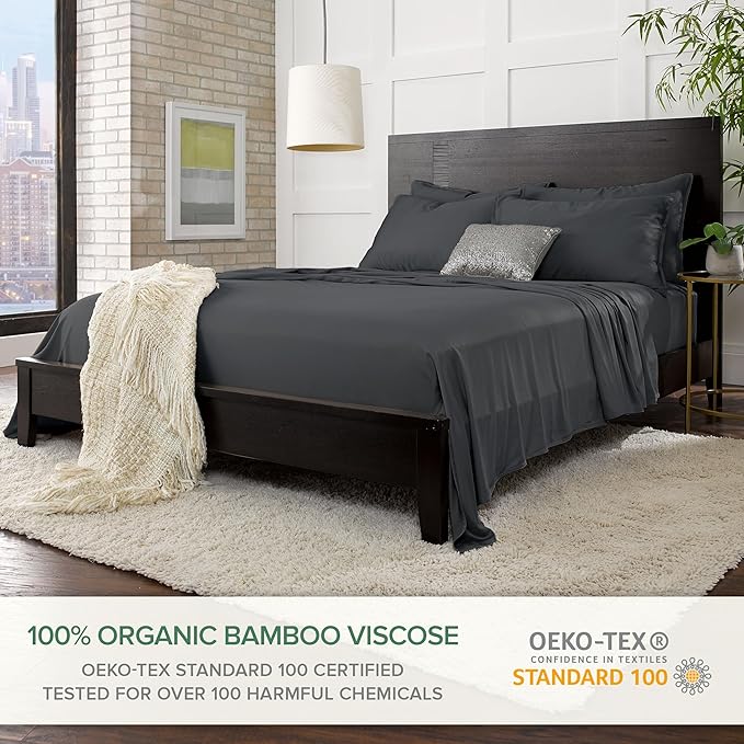 Pure Bamboo Split King Sheets, Genuine 100% Organic Viscose Derived from Bamboo - Image 2
