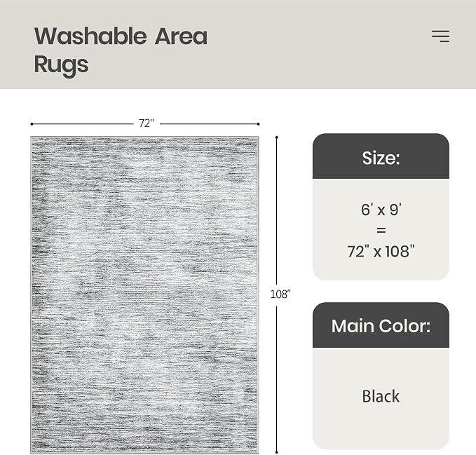 Valenrug Washable Rugs 6x9 - Image 2
