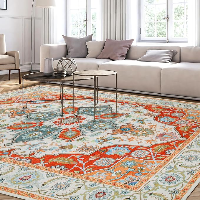 WILLSUN Washable Area Rugs, 8x10 Non-Slip Boho Large Area Rugs - Image 8