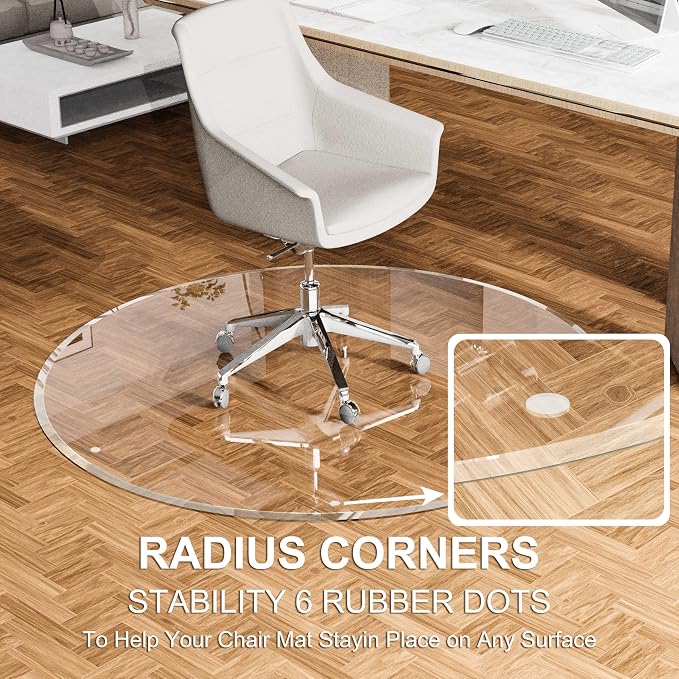 Beveled Edge 48" Round Chair Mat - Image 2