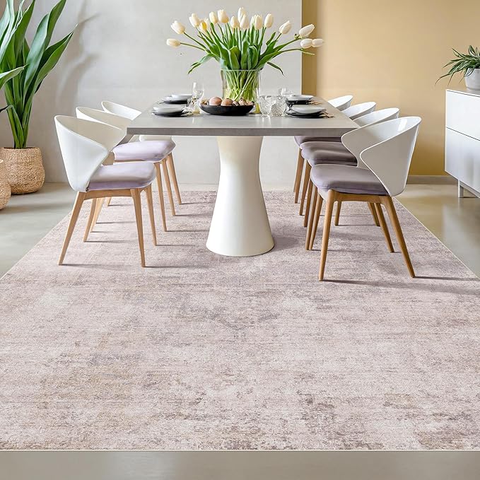 Modern Pink Abstract Area Rugs 9x12 - Image 6