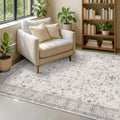 Boho Light Grey 5x7 Living Room Rug by HazoHaus