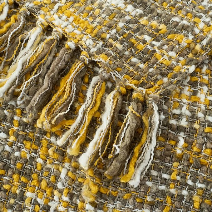 Multi-Color Gold Cable Knitted Throw Blanket - Image 4