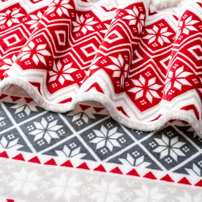 PAVILIA Christmas Throw Blanket | Holiday Christmas Red Fleece Blanket | Soft - Image 6