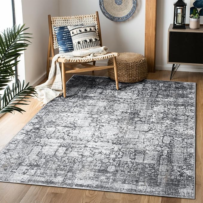 Area Rug 3×5, Vintage Boho Rug, Ultra-Soft Low Pile, Non Slip, Stain Resistant by DomitapisRug