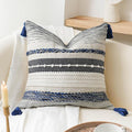 BlissBlush Navy Dark Blue Decorative Throw Pillow Cover 18x18 Square Boho by BlissBlush