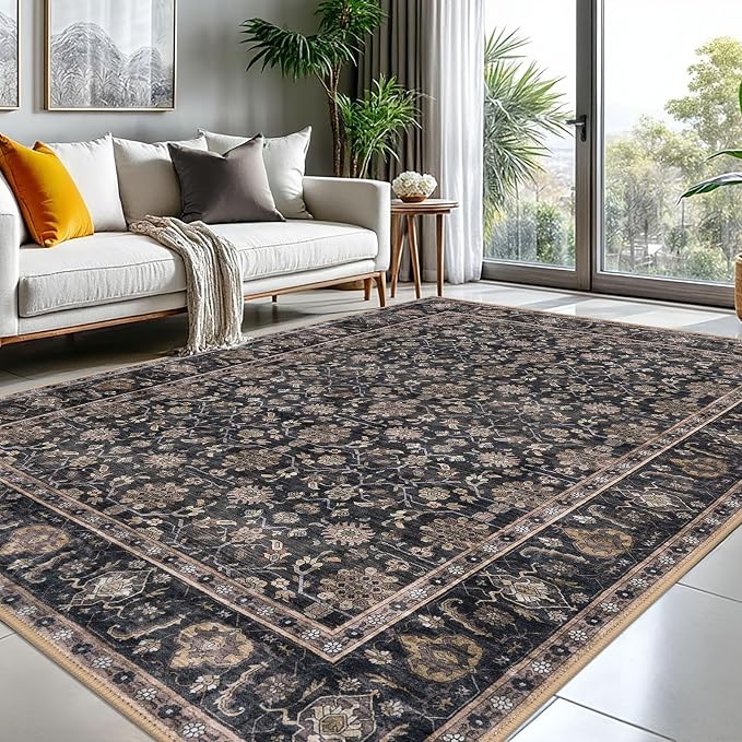 KUTA Vintage 8x10 Area Rugs for Living Room, Washable Large Rug for Bedroom 8ft by KUTA