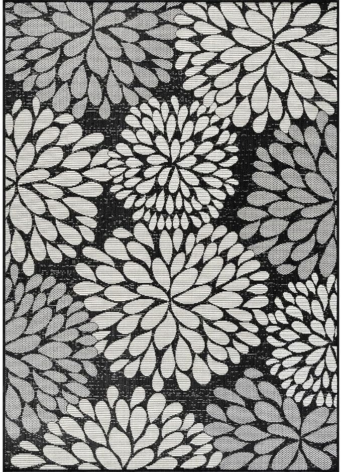 Beverly Rug Outdoor Rug 10x14 Modern Exotic Tropical Leaf Area Rugs - Image 2