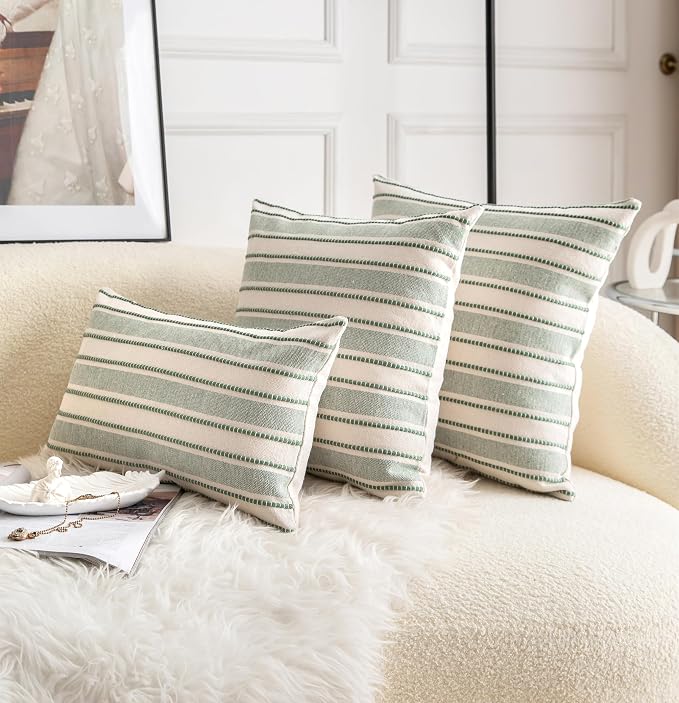 Decorative Boho Throw Pillow Covers, Farmhouse Textured Pillow Case, 18 x 18 - Image 6