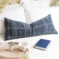 BlissBlush Dark Blue Boho Lumbar Throw Pillow Cover 14X36, Decorative Long by BlissBlush