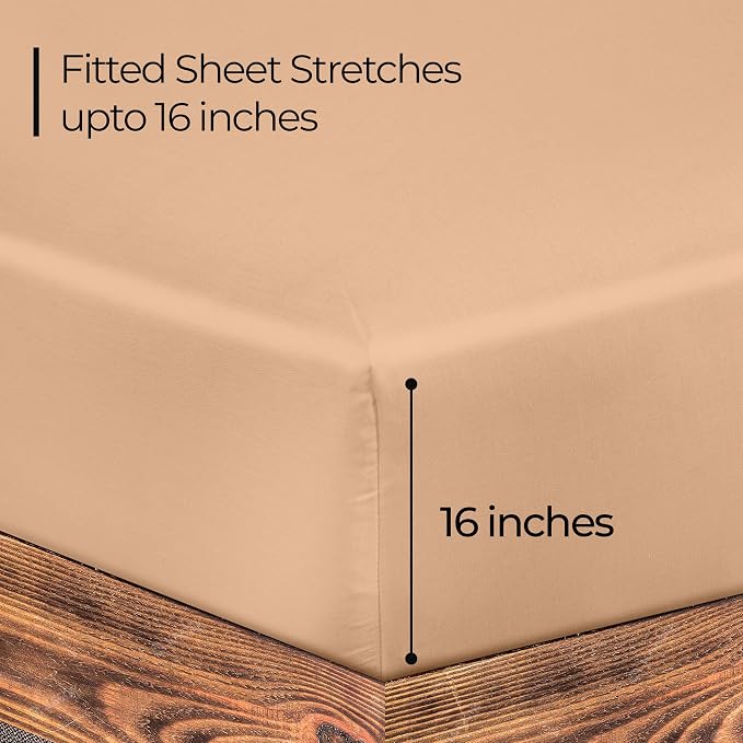 ROYALE LINENS 300 Thread Count 100% Long Staple Combed Cotton Fitted Sheet Queen - Image 2