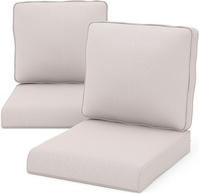 Outdoor Chair Cushions 23" x 24" x 4", Patio Deep Seat Replacement Cushions Set by Pugire