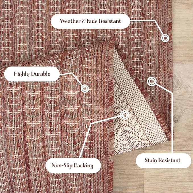 Adiva Rugs Outdoor Indoor Area Rug, Weather Resistant, Stain Resistant Floor Mat - Image 4