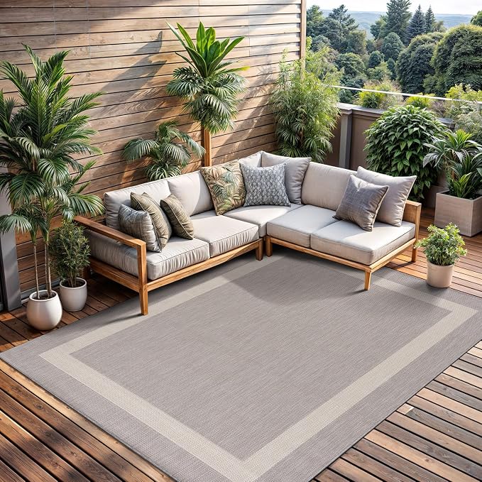 CAMILSON Outdoor Rug 8x10, Modern Outside Rugs - Image 9