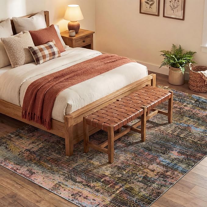 Kokia Abstract Area Rugs 8x10 Bedroom Soft Living Room Rugs Washable Distressed - Image 6