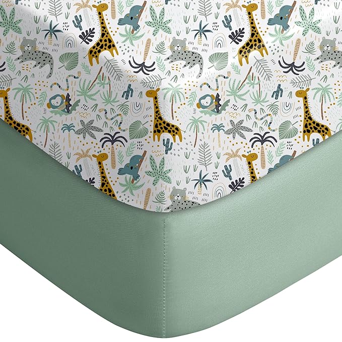 Yoofoss Pack and Play Sheets Fitted, Mini Crib Sheets 2-Pack by YOOFOSS