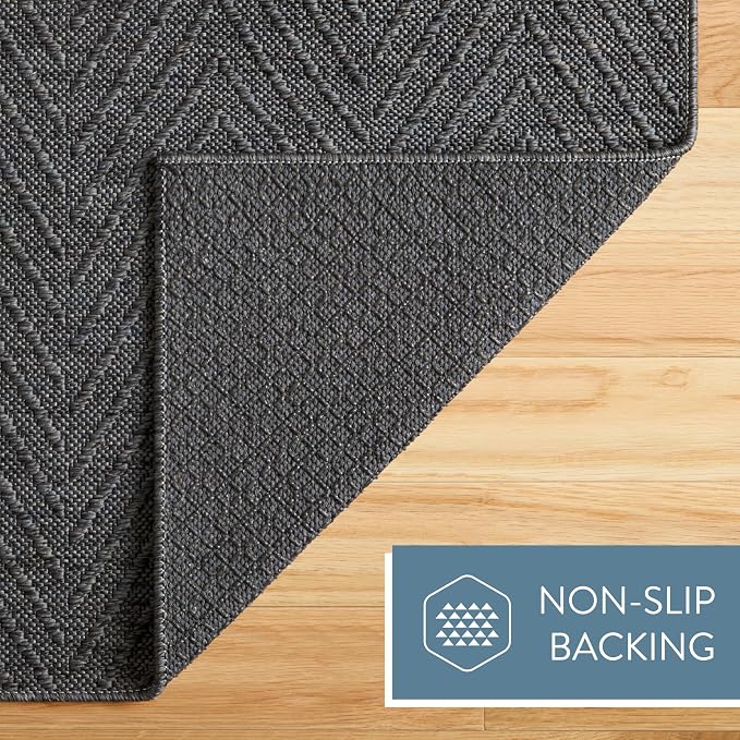 TOWN & COUNTRY BASICS Pax Herringbone Textured Solid Everwash® Washable Runner - Image 6