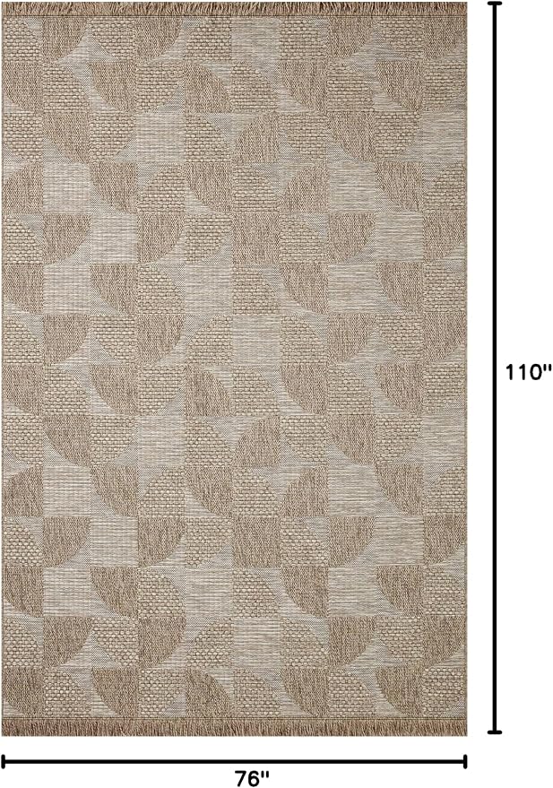 Loloi Dawn Collection Indoor/Outdoor DAW-08 Beige 6'-4" x 9'-2" Area Rug - Image 2