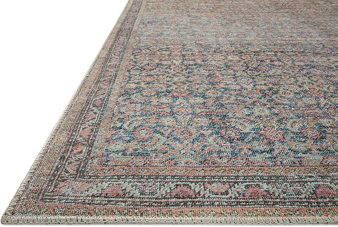 Loloi Adrian Collection ADR-04 Denim/Multi 2'-6" x 12'-0", .19" Thick Runner Rug - Image 4