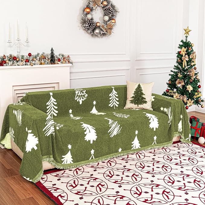 MYSKY HOME 71"X102" Chair Christmas Couch Cover, Sectional Sofa Covers Sofa by MYSKYHOME