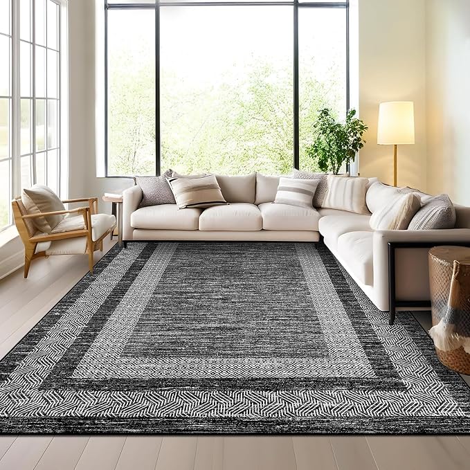 GarveeHome Washable Rug 5x7 Modern Bordered Rug - Image 2