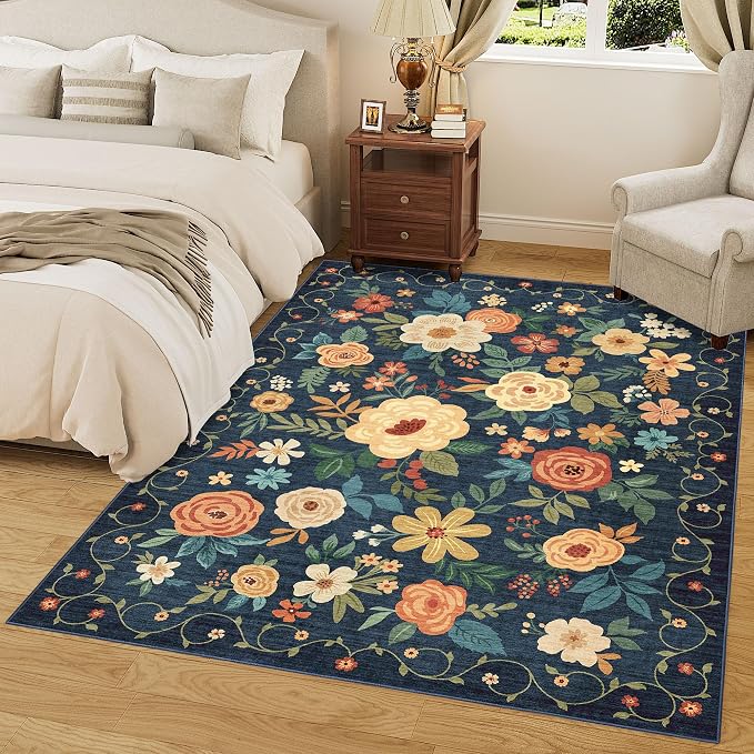 DUKINO 5x7 Area Rug, Floral Rugs - Image 5