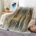 Abstract Throw Blankets, Modern Gray Gold crackNon Cozy Warm Bed Couch Blanket by Uokiuki