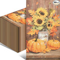 100 Pack Thanksgiving Pumpkin Paper Napkins – 13 x 16 Inches Unfolded, by Wobeny