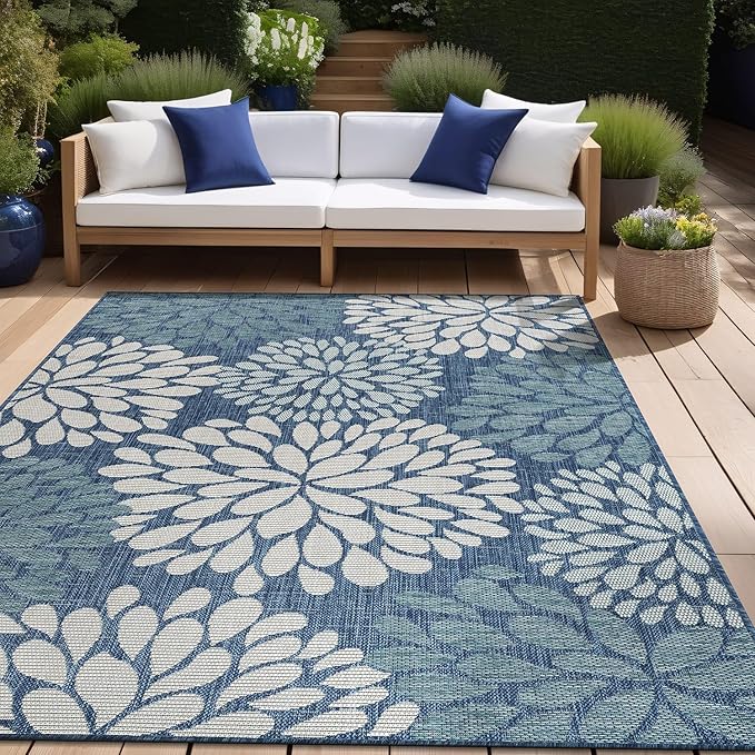 Beverly Rug Outdoor Rug 9x12 Modern Exotic Tropical Leaf Area Rugs - Image 8