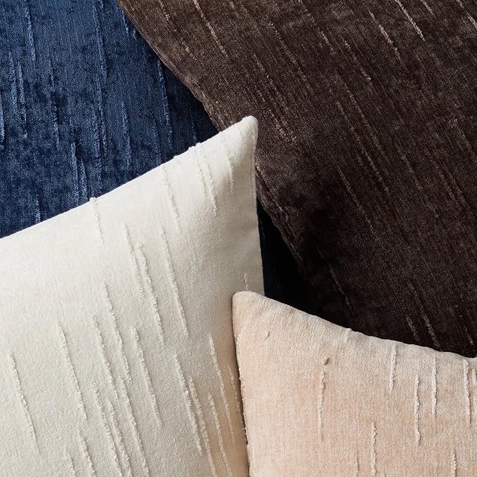 Set of 2 Soft Textured Throw Pillow Covers 18x18, Invisible Zipper Neutral - Image 4