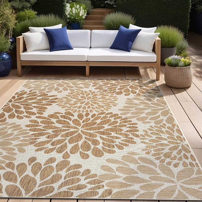 Beverly Rug Outdoor Rug 9x12 Modern Exotic Tropical Leaf Area Rugs - Image 8