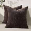 Set of 2 Soft Textured Throw Pillow Covers 24x24, Invisible Zipper Neutral by HOME