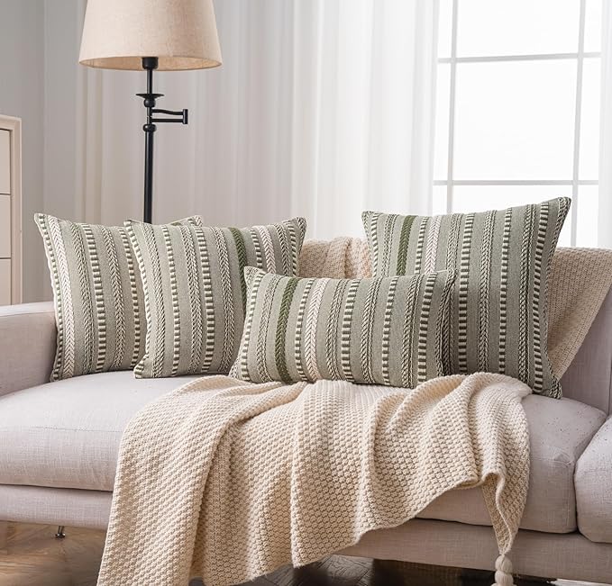 Boho Throw Pillow Covers 22x22 Inch Set of 2, Farmhouse Decorative Couch Pillow - Image 6