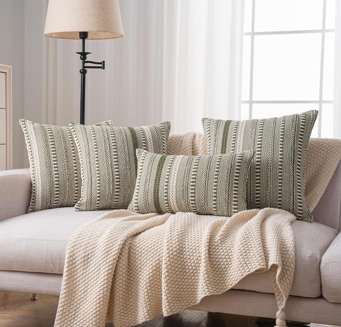 Boho Throw Pillow Covers 20x20 Inch Set of 2, Farmhouse Decorative Couch Pillow - Image 6