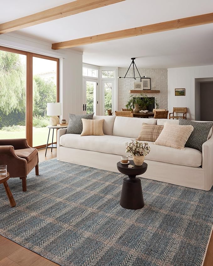 Loloi Angela Rose Ember Collection EMB-03 Blue/Beige 3'-6" x 5'-6" Accent Rug by Loloi