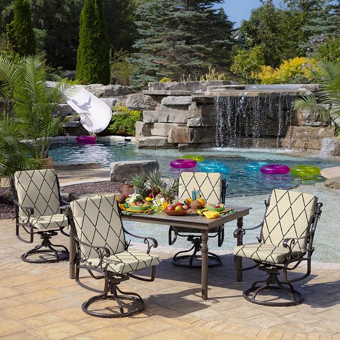 Arden Outdoor Dining Chair Cushion, 20 in x 20 in, Weather-Proof, Rain-Proof - Image 3