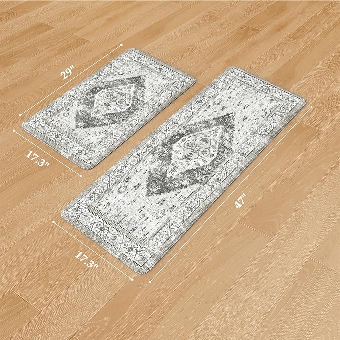KIMODE Kitchen Rugs and Mats 2PCS Cushioned Anti Fatigue Kitchen Mat Non-Skid - Image 3