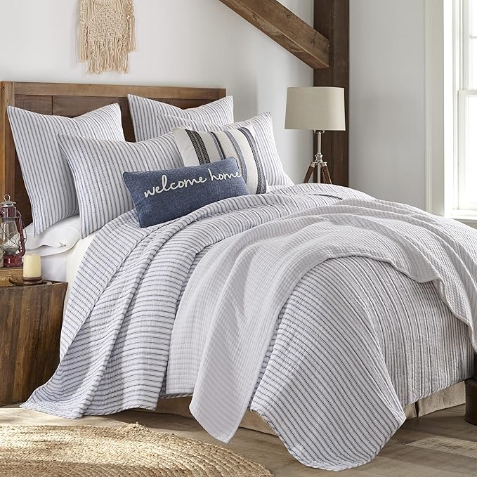 Levtex Home Tobago Stripe Blue Reversible Twin XL/Twin Quilt Set - Image 4