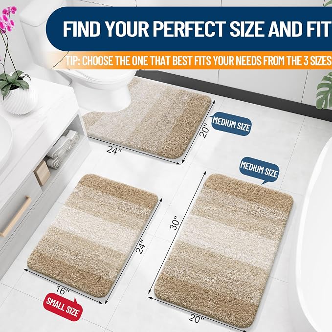 OLANLY Bathroom Rugs Mat 30x20, Extra Soft Absorbent Microfiber Bath Rugs - Image 2